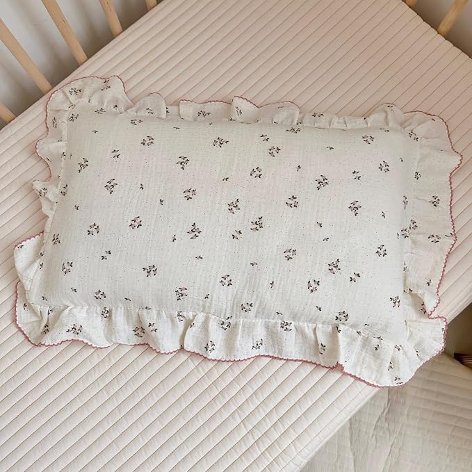 BuLuTu Beige Floral Toddler Pillowcase Muslin by BuLuTu