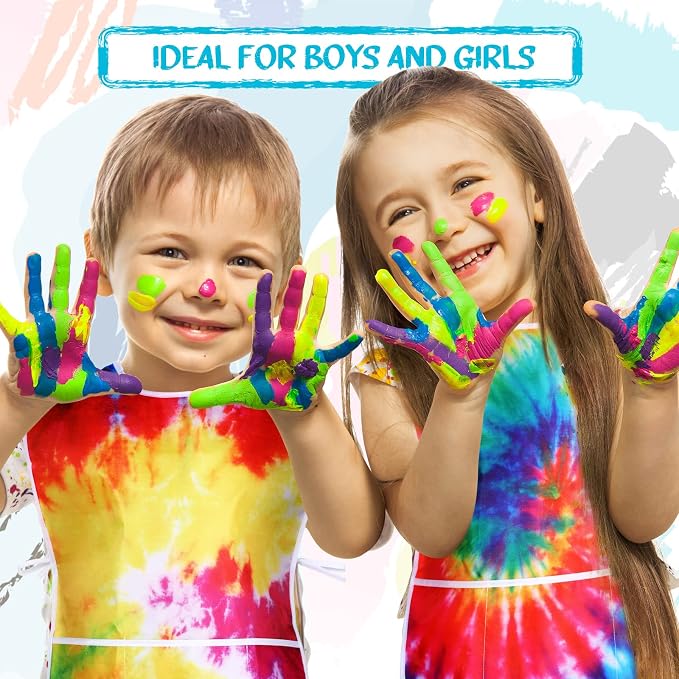 SATINIOR 2 Pieces Kids Art Smock Toddler Apron Waterproof Painting Artist Apron - Image 4