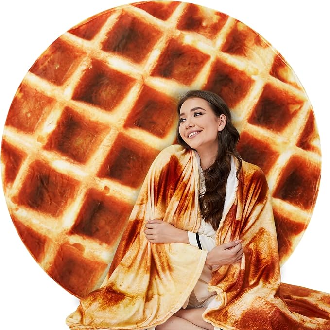 Lhedon Waffle Blanket Adult Size, 71 inch Food Blanket, Birthday Gifts by FunCozyandHandyBlanketsforAllAgesandToolsYou%E2%80%99llLove