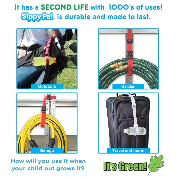 PBnJ Baby SippyPal Sippy Cup Holder Strap Leash Tether 123 2-Pack - Image 8