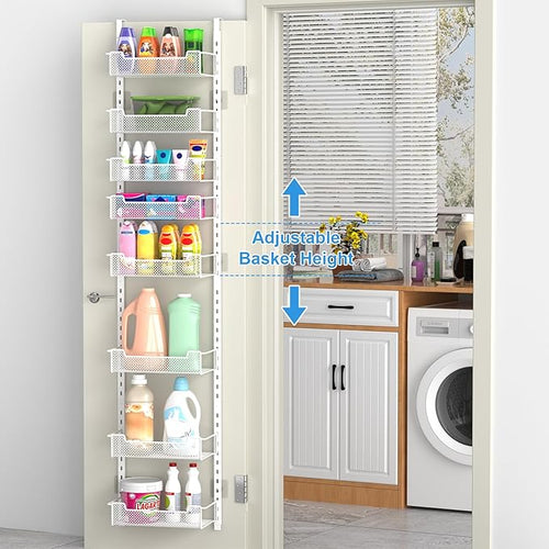 12.3" W Narrow Over the Door Pantry Organizer, 8-Tier Over the Door Organizer - Image 2