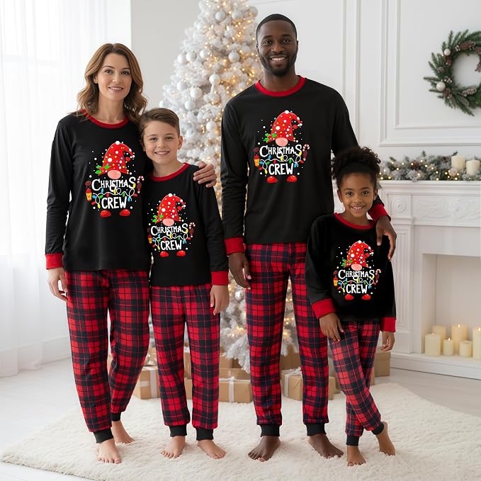 Awoscut Christmas Family Matching Pajamas Christmas Pjs Holiday Nightwear - Image 3