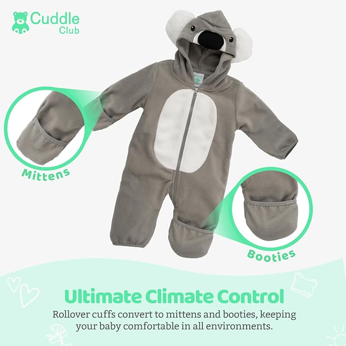 Cuddle Club Fleece Baby Bunting Bodysuit - Image 3