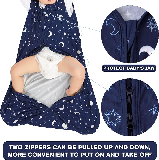 3 Pack Baby Sleep Sack 12-18 Months 100% Rayon Cotton Baby Sleeping Bag 2-Way - Image 4