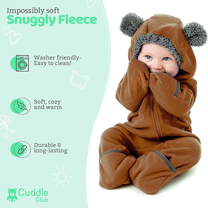 Cuddle Club Fleece Baby Bunting Bodysuit - Image 2