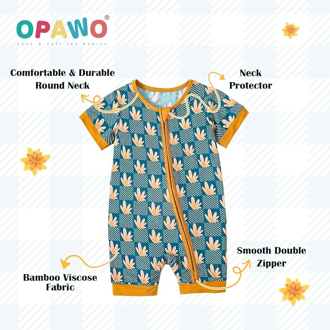 OPAWO Bamboo Baby Pajamas 3 Pack, Double Zipper Bamboo Sleepers - Image 3