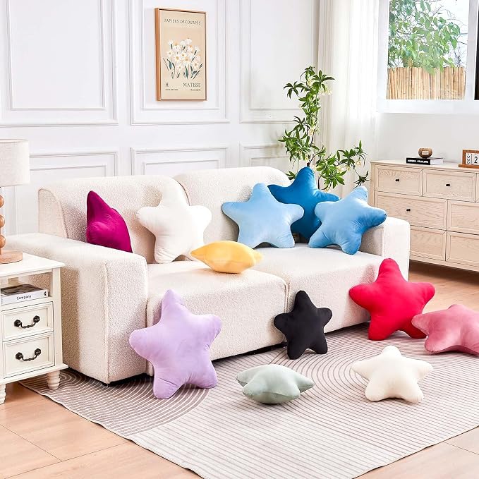 Black Star Throw Pillow, Cute Star Pillow Room Decor, Soft 19.6" Star Shaped - Image 6