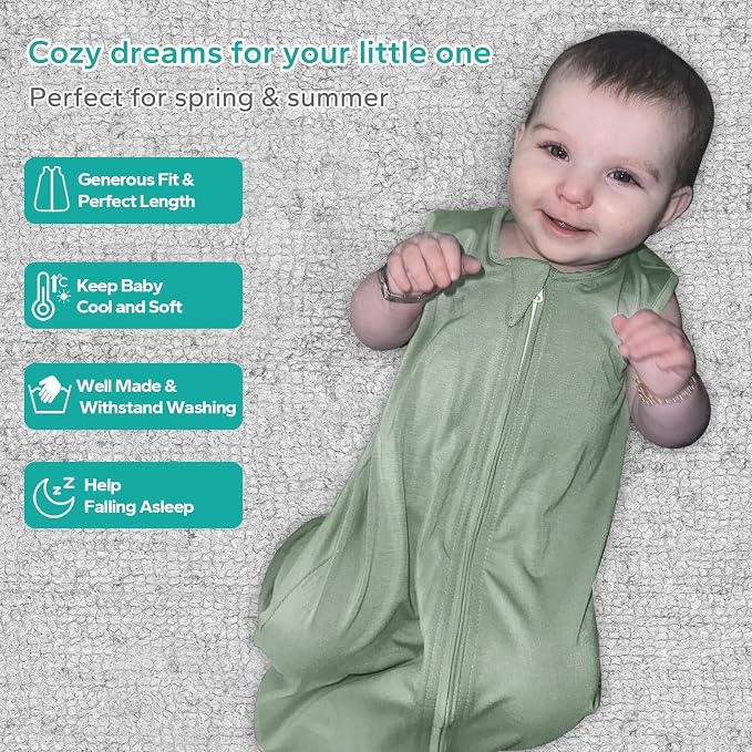 Rayon Made from Bamboo Sleep Sacks 0.5 TOG summer Wearable Blanket Baby 6-12 - Image 5
