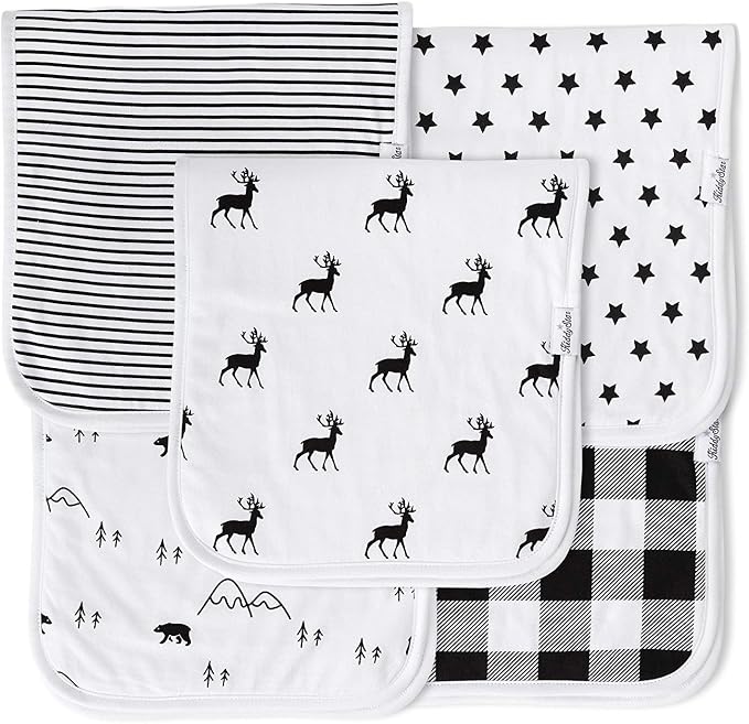 5-Pack Organic Cotton Burp Cloths – Large, Ultra-Soft 3-Layer Towels by KiddyStar%C2%AE