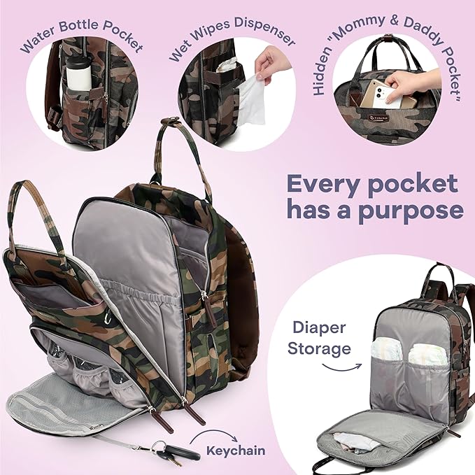 RUVALINO Diaper Bag Backpack, Large Capacity, Waterproof - Image 3