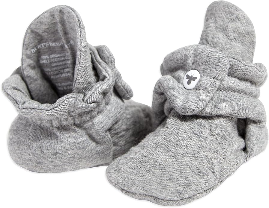 Burt's Bees Baby Unisex Booties Organic Cotton Newborn Essentials Shoes by BurtsBeesBaby