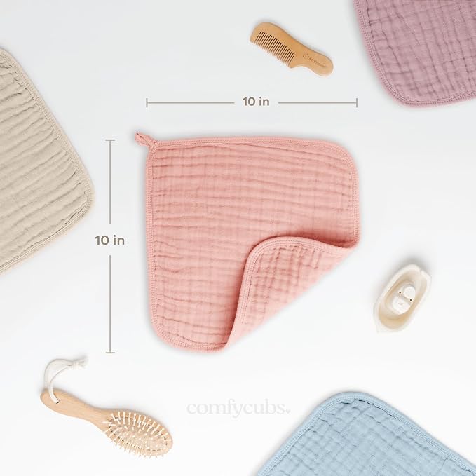 Comfy Cubs Muslin Baby Washcloths 10 Pack - Image 3