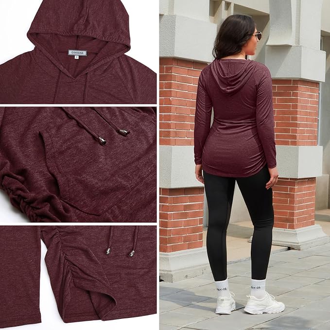 GINKANA Maternity Hoodie Long Sleeves Shirts Casual Maternity Top Pregnancy - Image 7