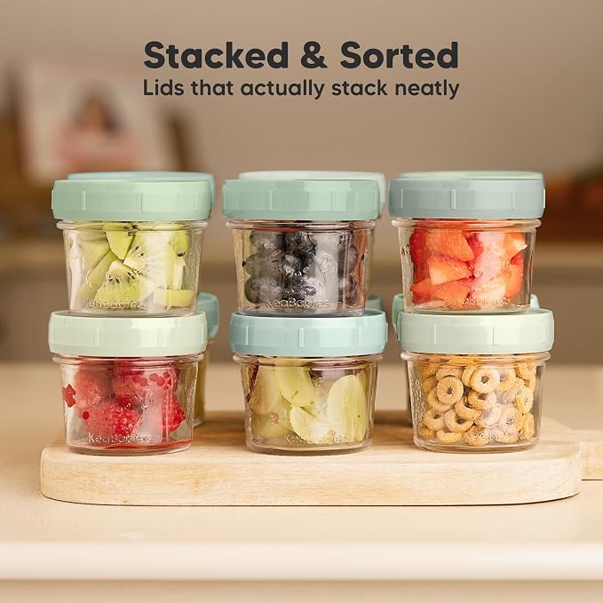 KeaBabies 12pk 4oz Glass Baby Food Containers - Image 7