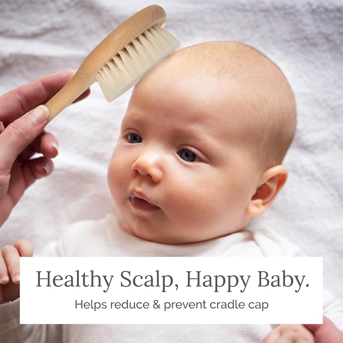 Natemia Wooden Baby Hair Brush | Natural Soft Bristles - Image 4