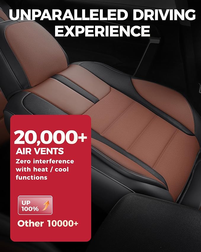 FREESOO Black Brown Car Seat Covers Full Set - Image 6