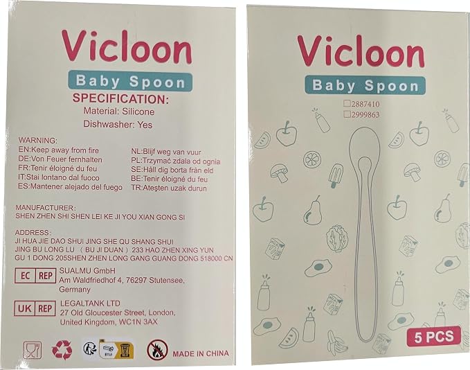 Vicloon Baby Silicone Spoons, Infants Utensils Feeding Supplies, Soft Tip BPA - Image 9