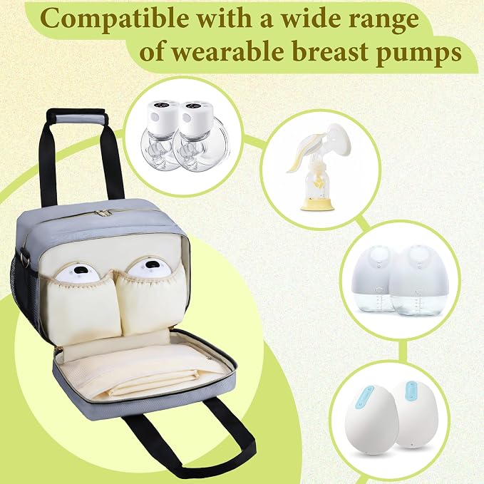Breastmilk Cooler Bag with Ice Pack, Wearable Breast Pump Storage Bag, - Image 4