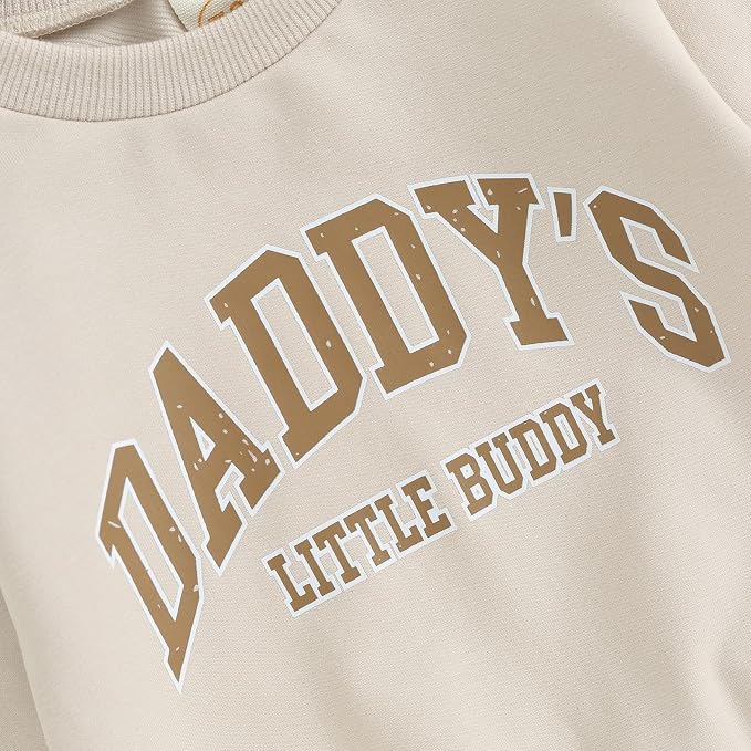 Toddler Baby Boy Fall Winter Outfit Long Sleeve Letter Print Sweatshirts and - Image 3