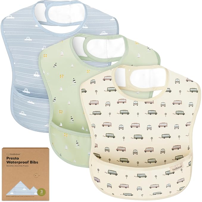 3-Pack Waterproof Baby Bibs for Eating by KeaBabies