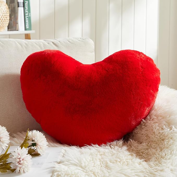 EastTree Heart Pillows, Ultra Soft Extra-Large Fluffy Pillows, Love Throw by EastTreeHomeGuide