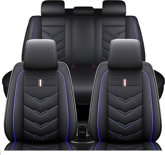 Leather Car Seat Covers Fit for LR LR4 2009-2016, 5 Seater Waterproof and by TENDER+GLOW