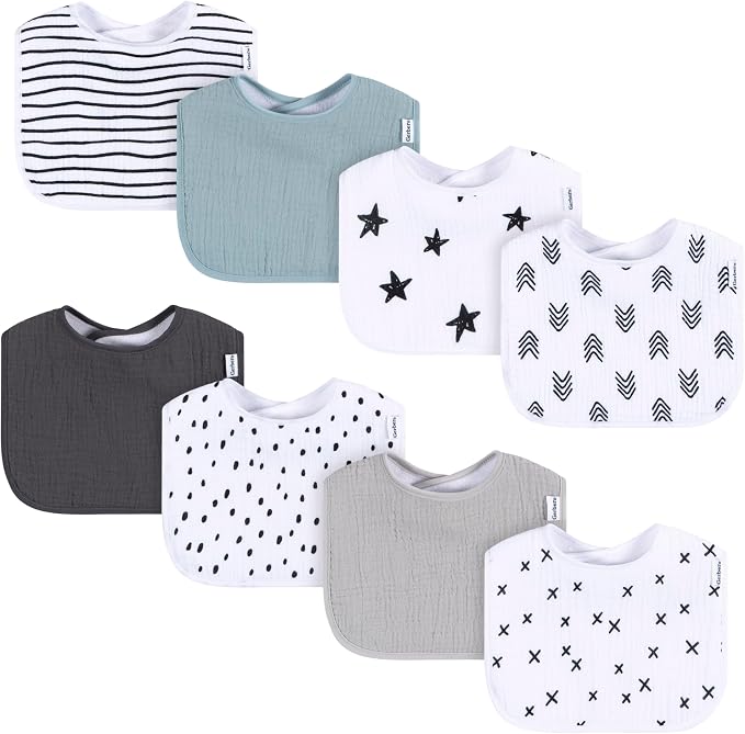 Gerber Unisex Baby Muslin 8 Pack Drooling Bibs by Gerber