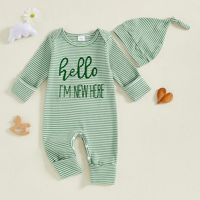 Fernvia Newborn Baby Boy Clothes Letters Print Bodysuit 3 6 9 12 18 Months Long - Image 3