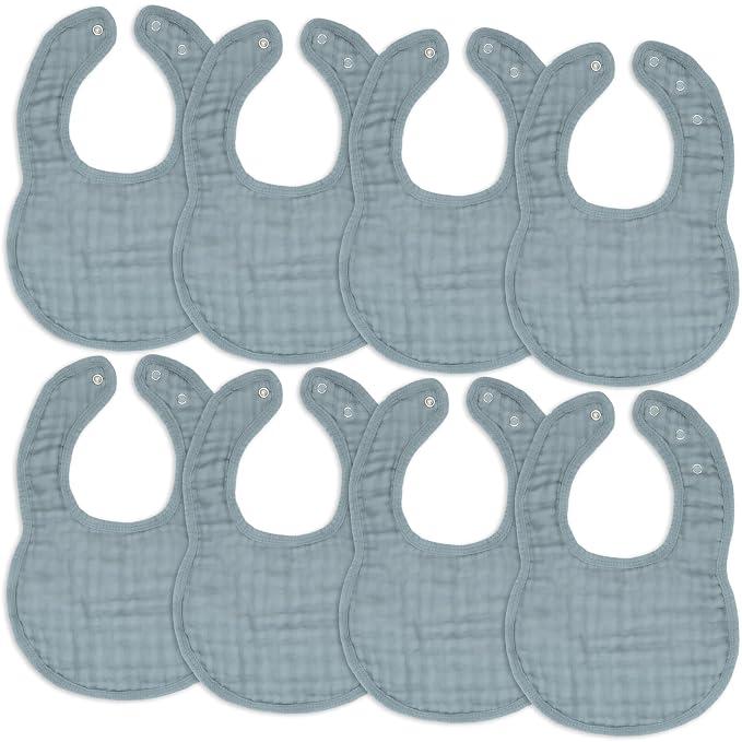Comfy Cubs Muslin Bibs for Babies, Drool and Teething Bib, Adjustable Snaps by ComfyCubs