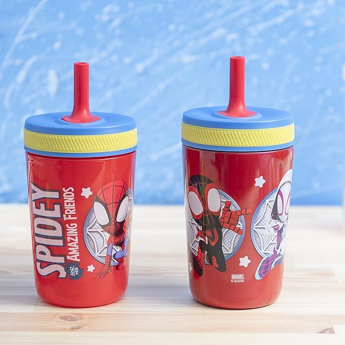 Zak Designs Spidey and His Amazing Friends Kelso Tumbler Set, Leak-Proof - Image 2