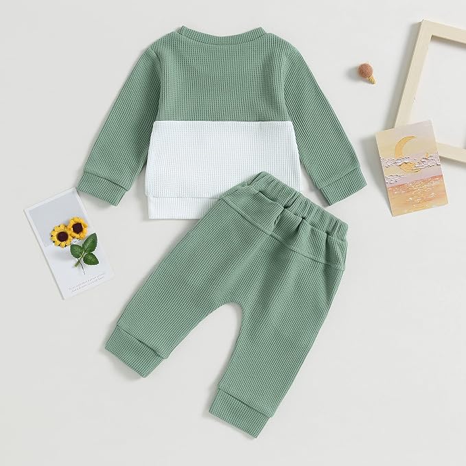 Kupretty Toddler Baby Boy Fall Winter Clothes Color Block Long Sleeve - Image 5