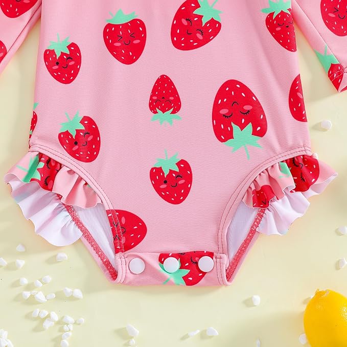 WOLBAY Baby Girl Swimsuit Long Sleeve One Piece Rash Guard - Image 5