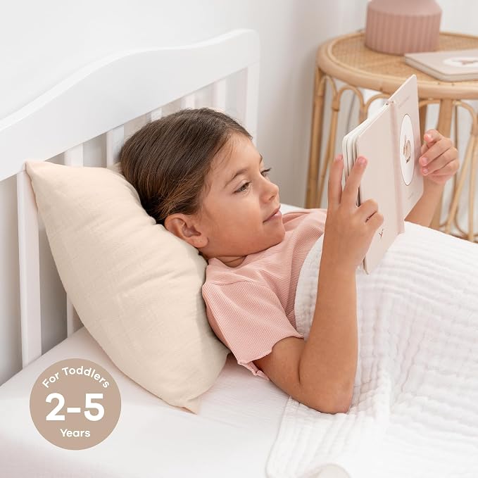 Comfy Cubs Toddler Pillow with Muslin Pillowcase, 13 x 18 in, 2 Pack - Image 4
