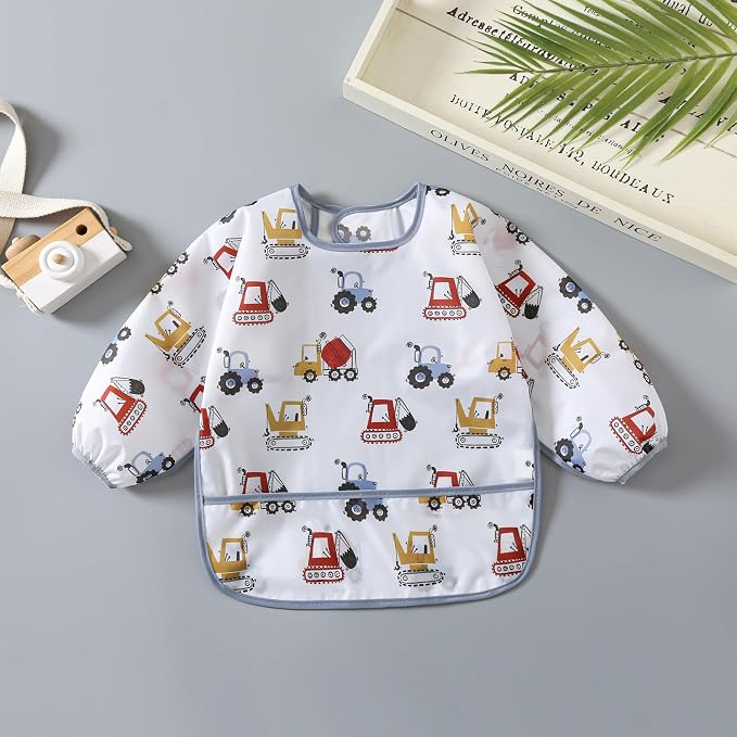 Sleeved Bib, 5 Pack, Waterproof Shirt Bibs - Image 3