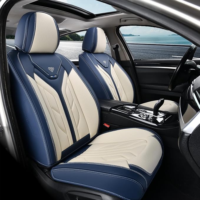 Coverado Car Seat Covers Front Seats Only, Leather Car Seat Protectors by COVERADOAUTO