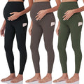 POSHDIVAH 3 Pack Women's Maternity Workout Leggings Over The Belly Pregnancy by Poshdivah
