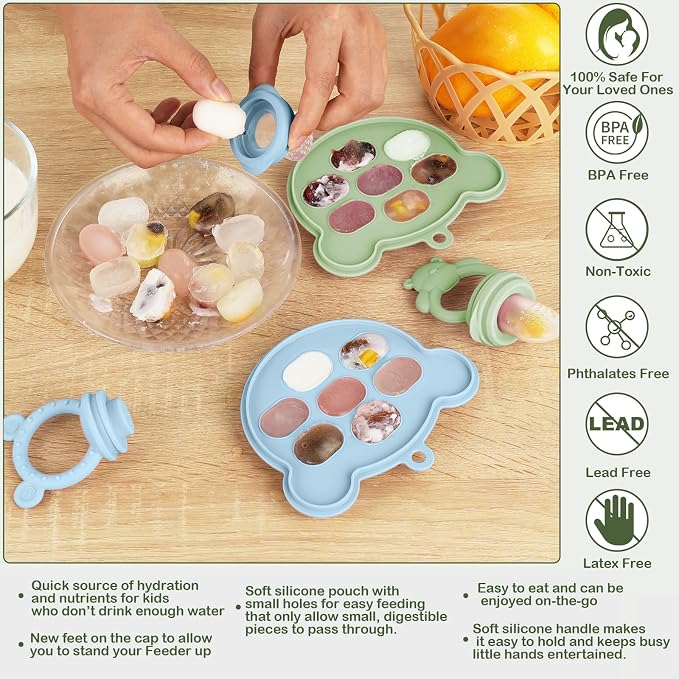 WAJIAYON Baby Breastmilk Popsicle Molds & Babies Fruit Feeder, Infant Food - Image 4