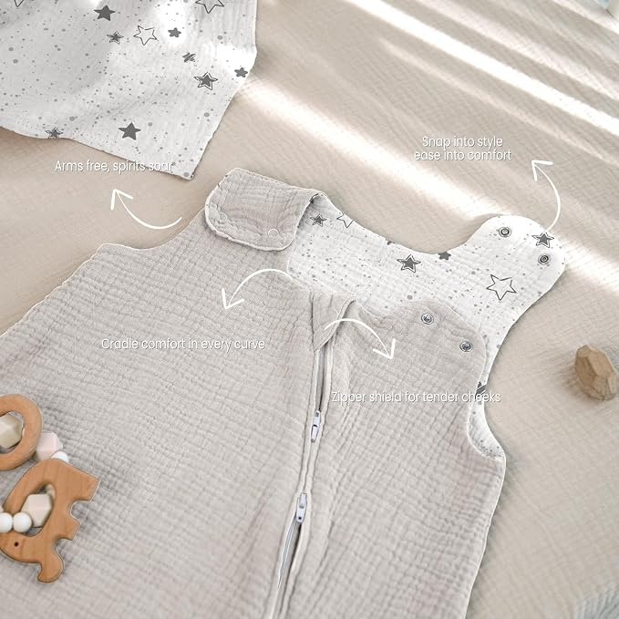 lulumoon Sleep Sack Muslin for Baby: Cotton Wearable Blanket for 9-15 Months - Image 7