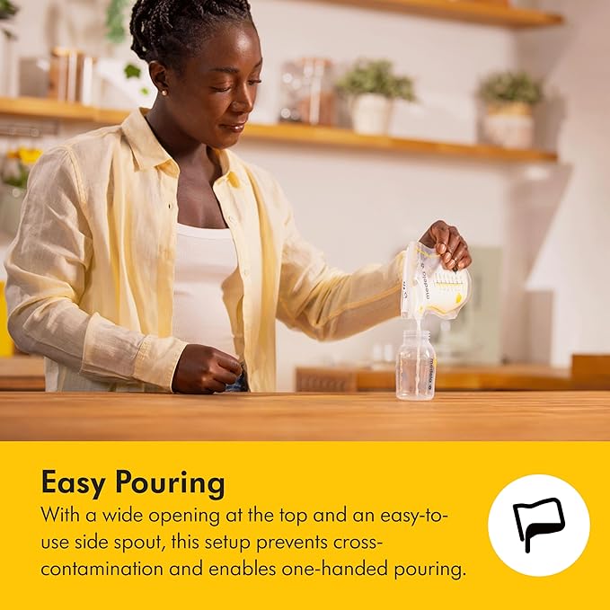 Medela Easy Pour Breastmilk Storage Bags 100 Count 7oz/210ml Disposable - Image 6