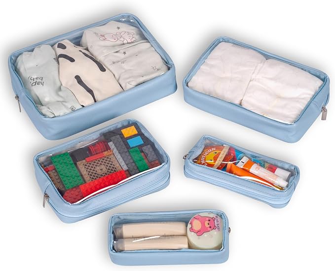 TSA Approved 5-Piece Diaper Bag Organizer Pouch Set Clear Waterproof TPU Kids - Image 5