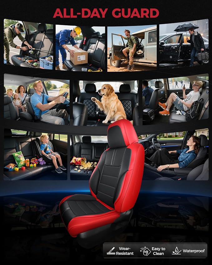 FREESOO Red Black Front Car Seat Covers - Image 4