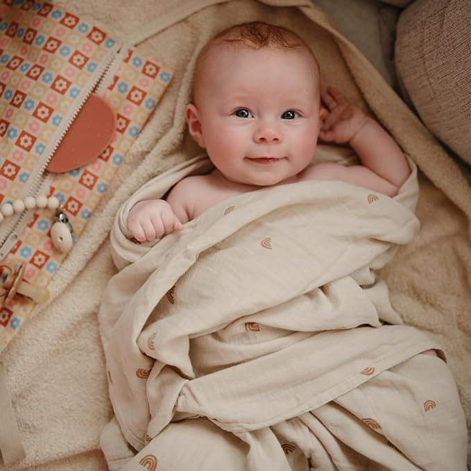 mushie Muslin Baby Swaddle Blanket | 100% Organic Cotton - Image 4