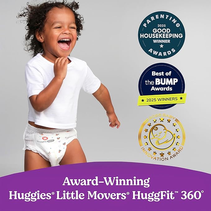 Huggies Size 4 Baby Diapers, Little Movers HuggFit 360° Baby Diapers - Image 8
