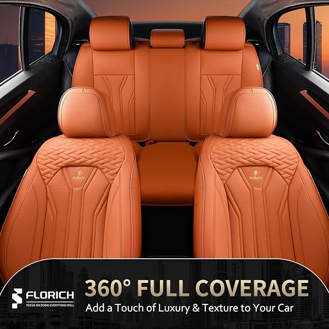 FLORICH Car Seat Covers Full Set, Leather Seat Covers - Image 8