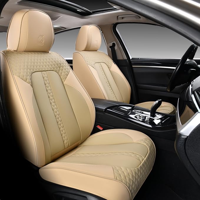 Doogo Car Seat Covers Full Set, Leather Seat Covers 5 Seats, Waterproof Car - Image 2