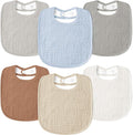 Susurration Muslin Baby Drool Bibs 6Pack Soft Square Adjustable Baby Bandana by Susurration