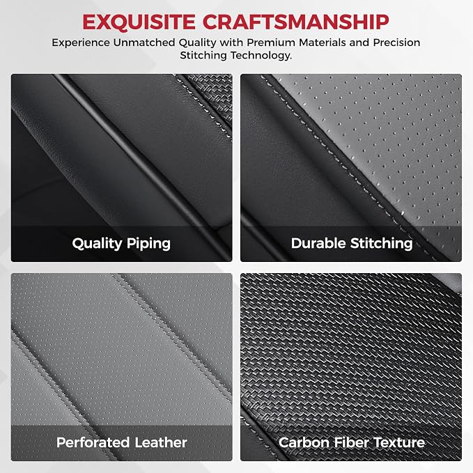 FREESOO Black Gray Front Car Seat Covers - Image 8