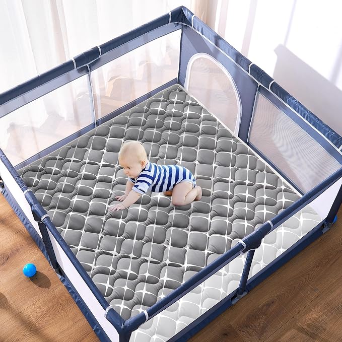 High-Density Foam Baby Play Mat, 47x47 Inches Thicken One-Piece Comfortable and - Image 4
