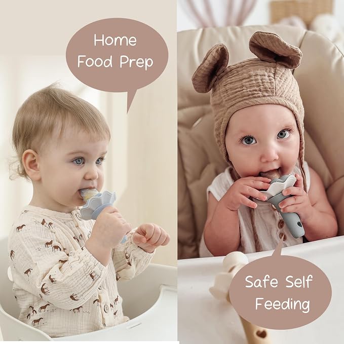 Moonkie Baby Fruit Feeder with Freezer Tray, BPA Free Silicone Food Feeder - Image 5