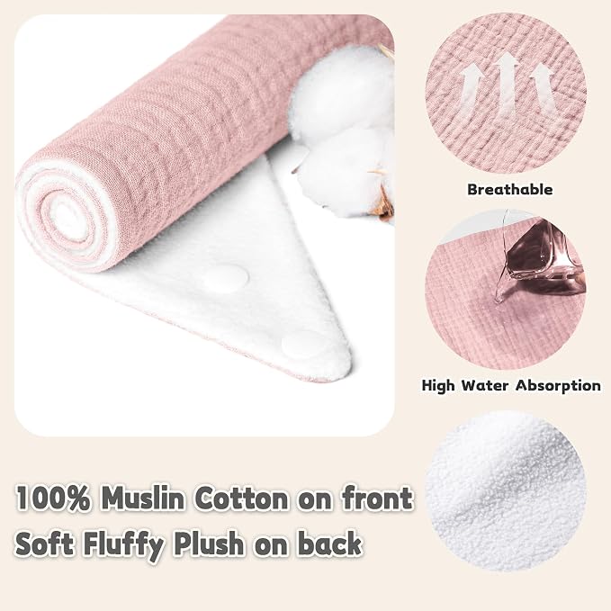 Susurration Muslin Baby Bibs 10Pack Baby Bandana Drool Bibs Soft Adjustable - Image 4